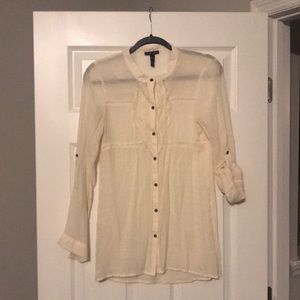 Sheer blouse wear long sleeves /roll up